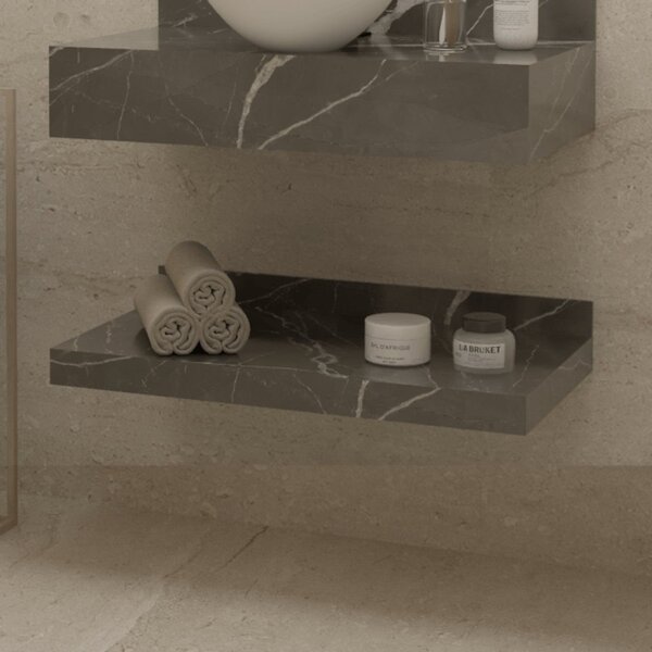 Prateleira De Vidro Para Banheiro 80cm Unique Calacata Calaca