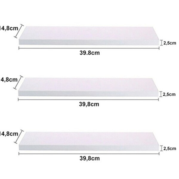 Prateleira Decorativa De Parede Kit Com 3 Branca 92843