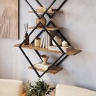 Prateleira Decorativa Diamante P1018 Preto/mel