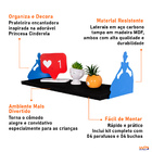 Prateleira Decorativa Princesa Cinderela Em Mdf 20x60cm - Wp