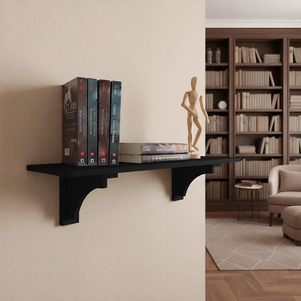 Prateleira Decorativa Suporte Para Livros Com Cantoneira Mão