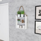 Prateleira Decorativo Com Corda Branco Movelbento Am 3119