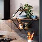 Prateleira Diamante Preta E Mel 80 Cm