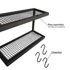 Prateleira Dupla Em  Metal - Preto