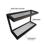 Prateleira Dupla Em  Metal - Preto