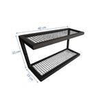 Prateleira Dupla Em  Metal - Preto