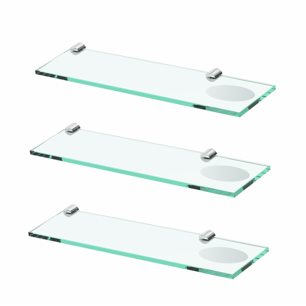 Prateleira Dupla Em Vidro (kit 3 Peças) Slim 514ls3 Grego