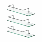 Prateleira Dupla Em Vidro Proteção (kit 3 Peças) Slim 515ls3