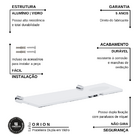 Prateleira Dupla Porta Shampoo Suporte de Vidro Parede Orion