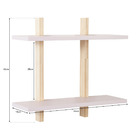 Prateleira Dupla Quarto Bebê Suporte Pinus E Rosa Milkshake