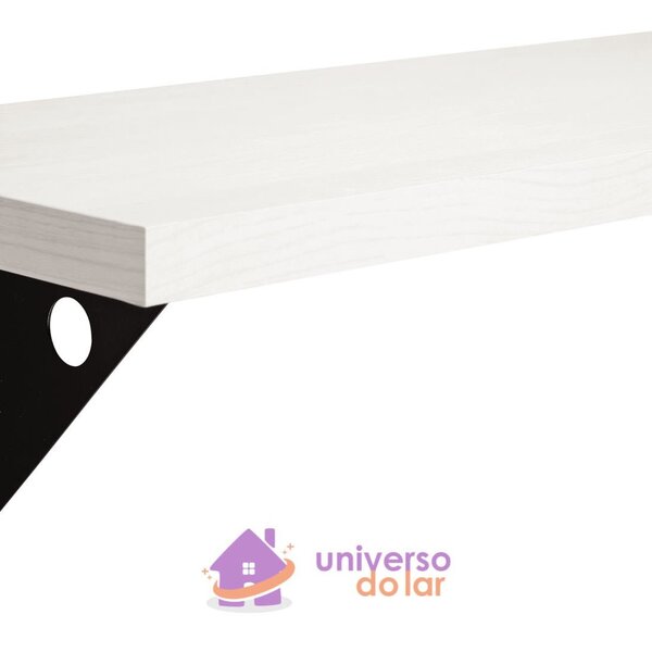 Prateleira Elite Branca 120cm X 25cm Com Suporte Metálico Tra