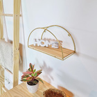 Prateleira Em Metal E Madeira Dourada 18a X 35l X 15p