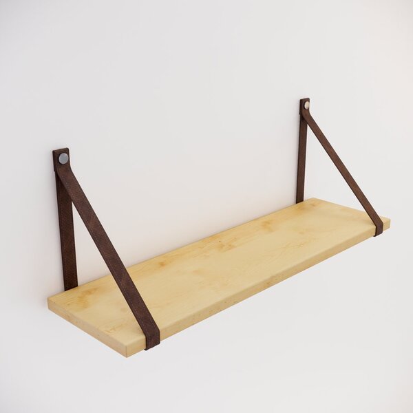 Prateleira Em Pinus Cru Com Alça - 70x20cm Marrom