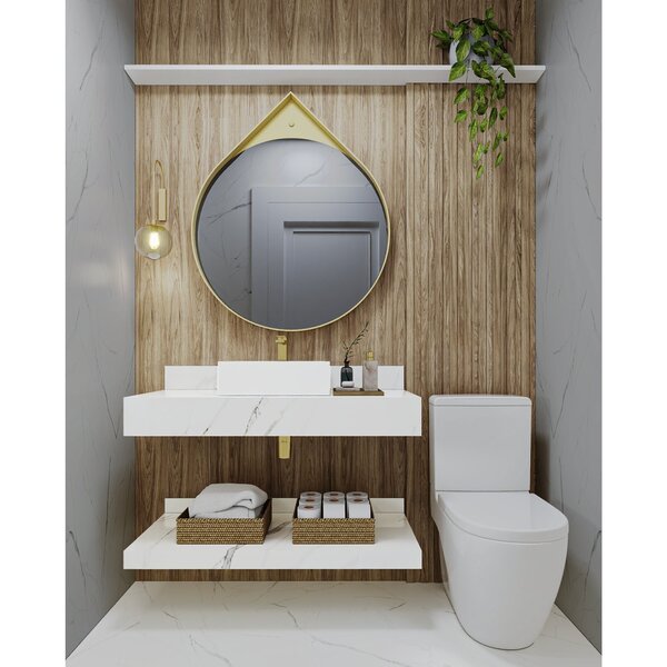 Prateleira Em Porcelanato Para Banheiro 100cm Branco