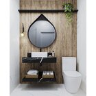 Prateleira Em Porcelanato Para Banheiro 80cm Preto