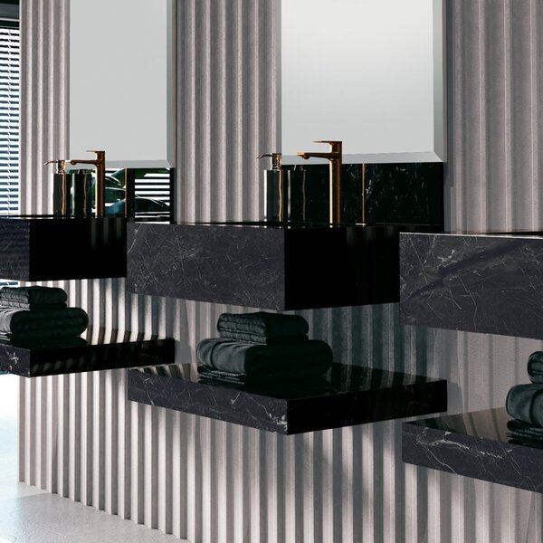 Prateleira Em Porcelanato Técnico Polido Para Banheiro 80cm M