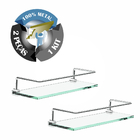 Prateleira Em Vidro Com Proteção (kit 2 Peças) Slim 521ls2