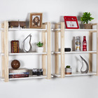 Prateleira Estante De Parede Tripla Pinus E Mdf Branco 60cm