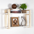 Prateleira Estante Dupla Madeira Pinus E Mdf Branco 60cm