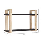 Prateleira Estante Dupla Madeira Pinus E Mdf Preto 60cm