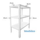 Prateleira Estante Multiuso Alumínio Branca Organizadora C/ 3