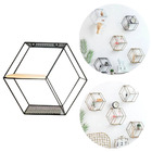 Prateleira Estante Nicho De Metal E Madeira Hexagonal Aramado