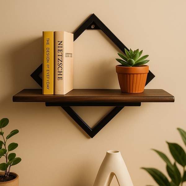 Prateleira Estilo Industrial Triângulo Sala Quarto Cozinha Ba