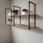 Prateleira Grande Suspensa Nicho Cozinha Estilo Industrial -