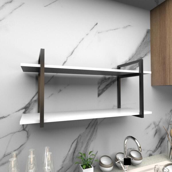 Prateleira Industrial Com Dois Níveis Cor Branco 43x28x92