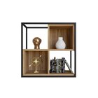 Prateleira Industrial Com Nichos Pequena Freijó/preto