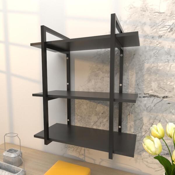 Prateleira Industrial Com Três Níveis Cor Preto 68x30x60