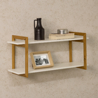 Prateleira Industrial de Madeira MDF Branca 80x25x35cm com Suporte Visível Astro Astral Design