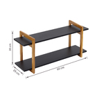 Prateleira Industrial de Madeira MDF Preta 80x25x35cm com Suporte Visível Astro Astral Design