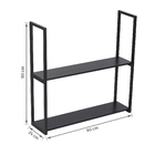 Prateleira Industrial Dupla de Madeira MDP Preta 90x24x90cm com Suporte Visível Brasforma