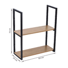 Prateleira Industrial Dupla de Madeira MDP Preta e Teka Madri 60x24x70cm com Suporte Visível Brasforma