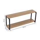 Prateleira Industrial Dupla de Madeira MDP Preta e Teka Madri 90x24x35cm com Suporte Visível Brasforma