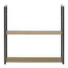 Prateleira Industrial Dupla de Madeira MDP Preta e Teka Madri 90x24x90cm com Suporte Visível Brasforma