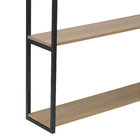 Prateleira Industrial Dupla de Madeira MDP Preta e Teka Madri 90x24x90cm com Suporte Visível Brasforma