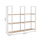 Prateleira Industrial Tripla de Madeira MDP Branca e Teka Madri 120x24x90cm com Suporte Visível Brasforma