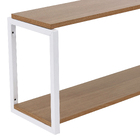 Prateleira Industrial Dupla de Madeira MDP Teka Madri 90x24x35cm com Suporte Visível Brasforma