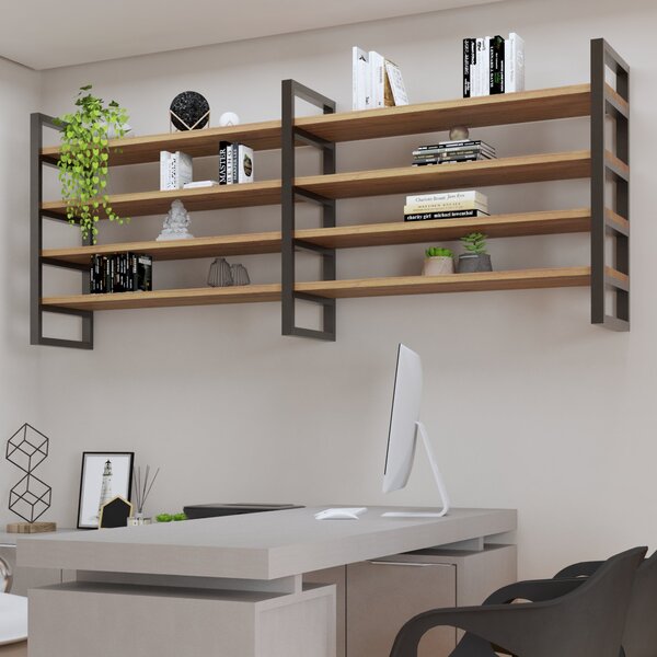 Prateleira Industrial Em Aço E Mdf 1,01mx40cmx1,80m Moderna Y