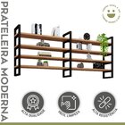 Prateleira Industrial Em Aço E Mdf 1,01mx40cmx1,80m Moderna Y