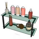 Prateleira Industrial Para Banheiro Com 2 Divisórias De Vidro