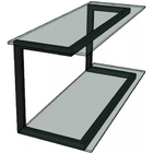 Prateleira Industrial Para Banheiro Com 2 Divisórias De Vidro