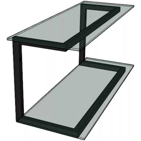 Prateleira Industrial Para Banheiro Com 2 Divisórias De Vidro