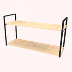 Prateleira Industrial Parede Ou Suspensa Aço E Madeira 50x40x