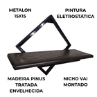 Prateleira Industrial Resistente Nicho Ferro Com Pinus