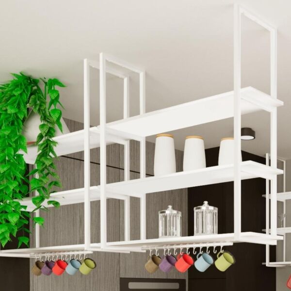 Prateleira Industrial Tripla Teto Ou Parede 80cm Bb Un