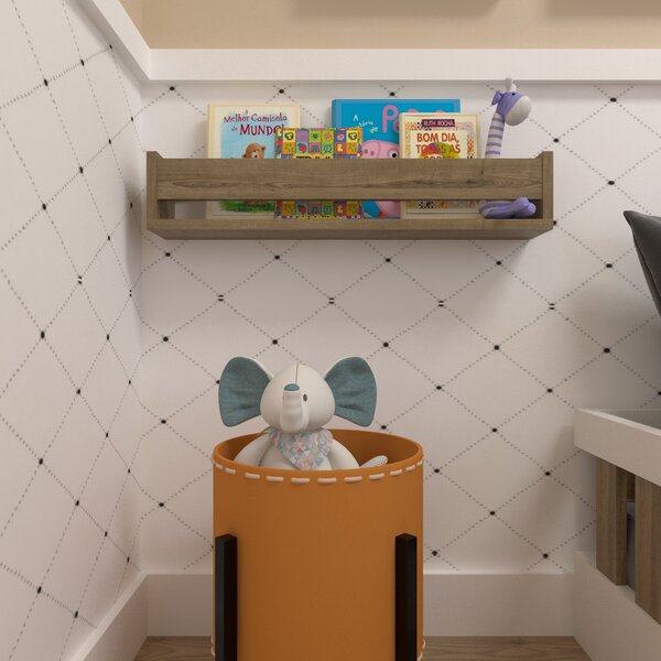 Prateleira Infantil De Livros E Decoração Carvalho Mel