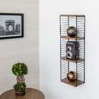 Prateleira Khal Preta E Castanho 21 Cm